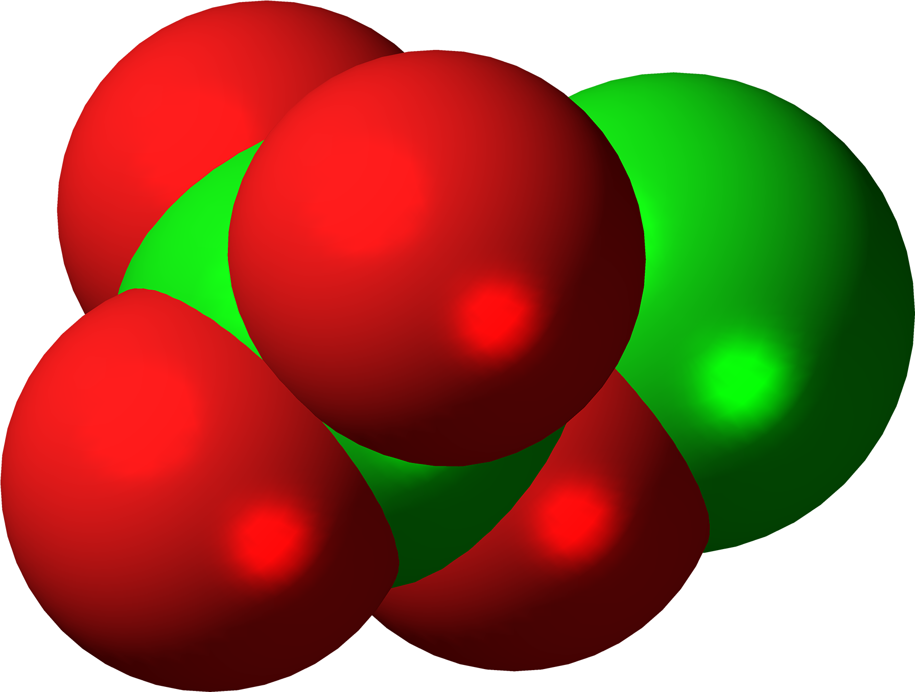 Chlorine Perchlorate Molecule Spacefill - Circle Clipart (2000x1565), Png Download