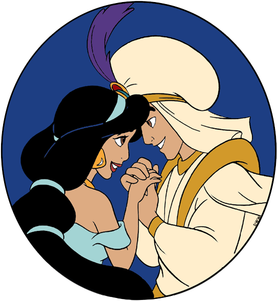 Aladdin, Jasmine - Cartoon Clipart (550x594), Png Download