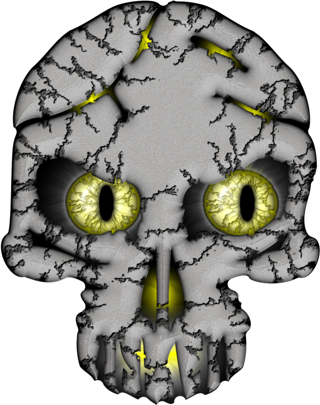 Pc52 White Cracks - Skull Clipart (712x800), Png Download