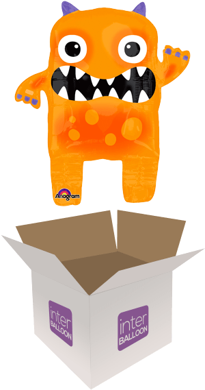 22″ Orange Horned Monster - Happy 17th Birthday Ellie Clipart (568x568), Png Download