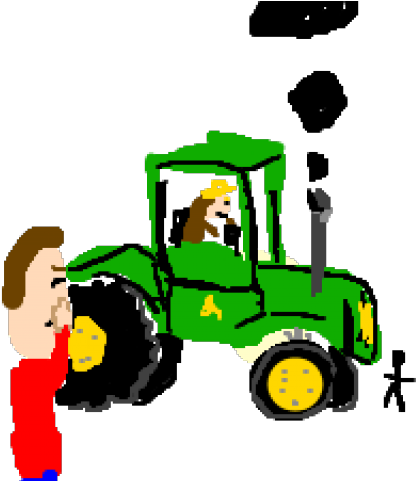 Tractor Clipart Stick Figure - Tractor - Png Download (640x480), Png Download
