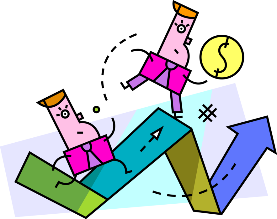 Vector Illustration Of Business Associates Use Teamwork Clipart (883x700), Png Download