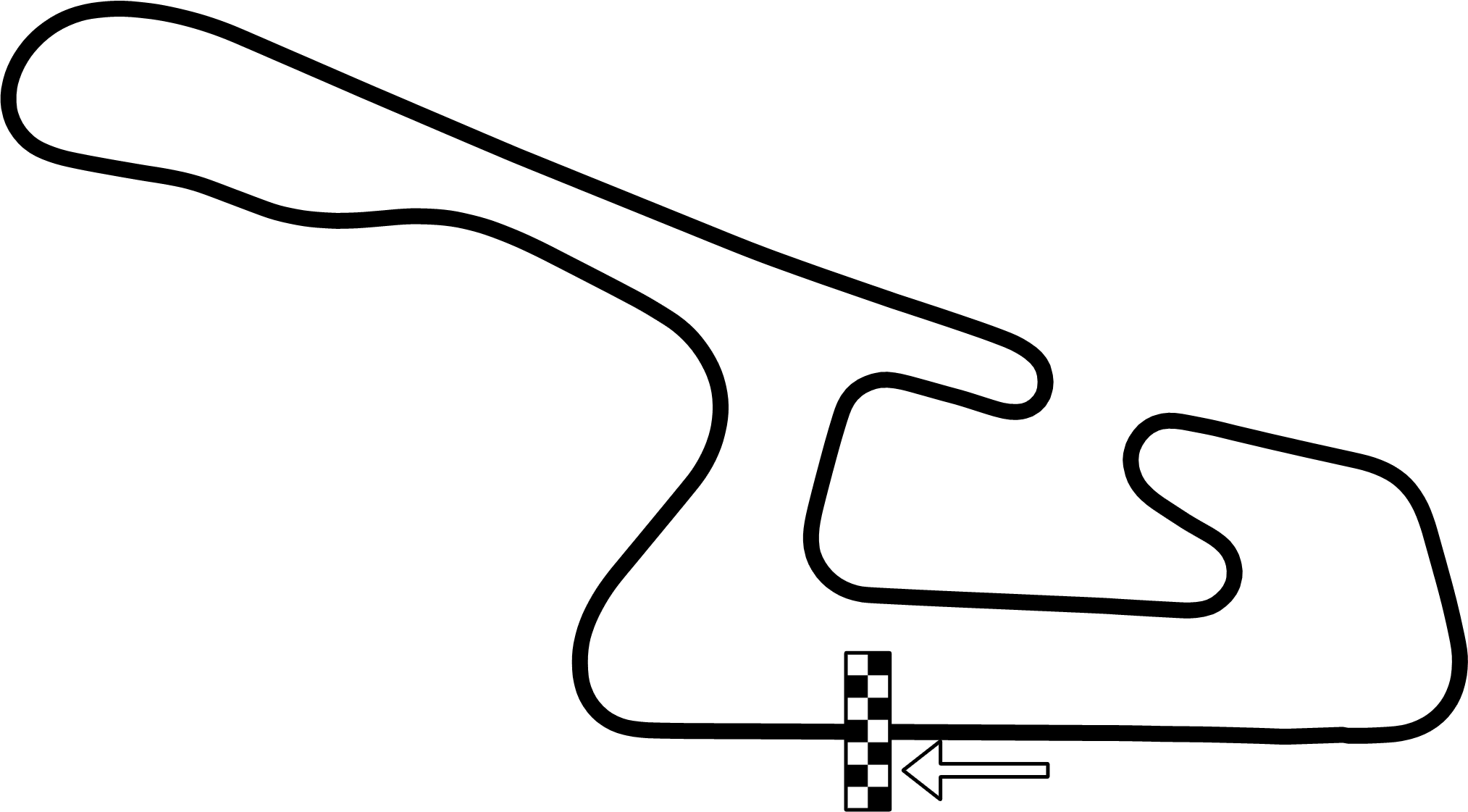 Okayama International Circuit - Line Art Clipart (2027x1121), Png Download