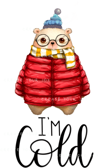 I'm Cold Cozy Animal Digital Download Png File - Owl Clipart (550x688), Png Download