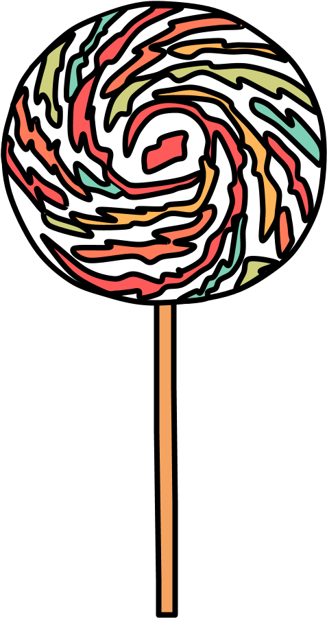 Lollipop, Large, Swirl, Pastel Colors, White, Png - Red Clipart (477x901), Png Download