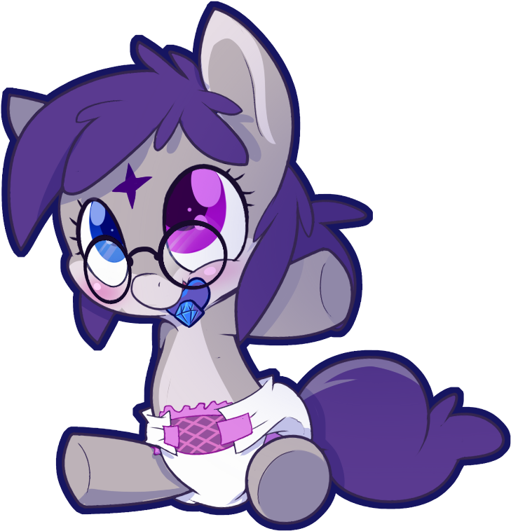 Cuddlehooves, Baby, Baby Pony, Diaper, Foal, Glasses, - Cartoon Clipart (924x952), Png Download