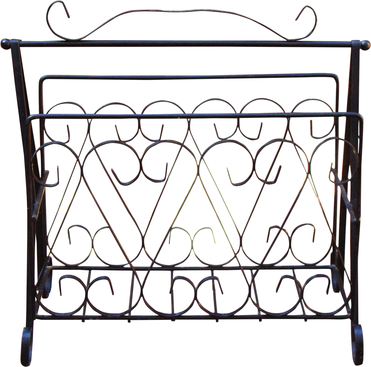 Deco Hollywood Regency Wrought Iron Magazine Rack Clipart (1482x1466), Png Download