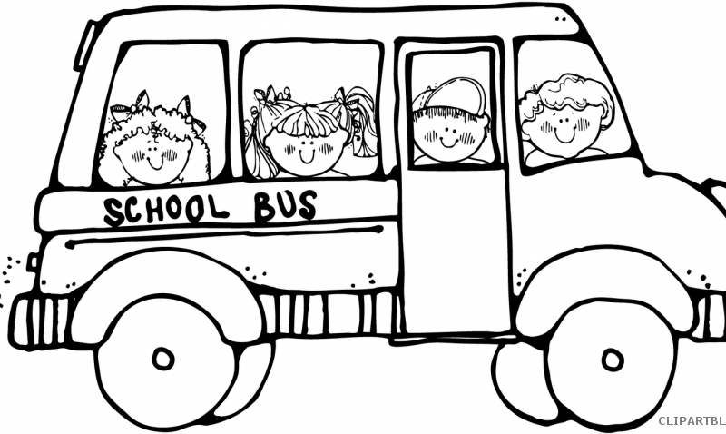 Download School Clipart Black And White - School Bus Clipart Black And White - Png Download (800x478), Png Download