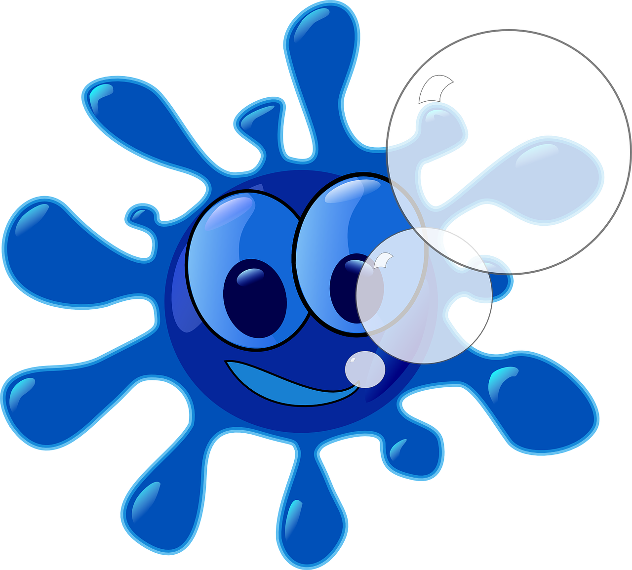 Splash Water Blue - Splash Clip Art - Png Download (1280x1154), Png Download