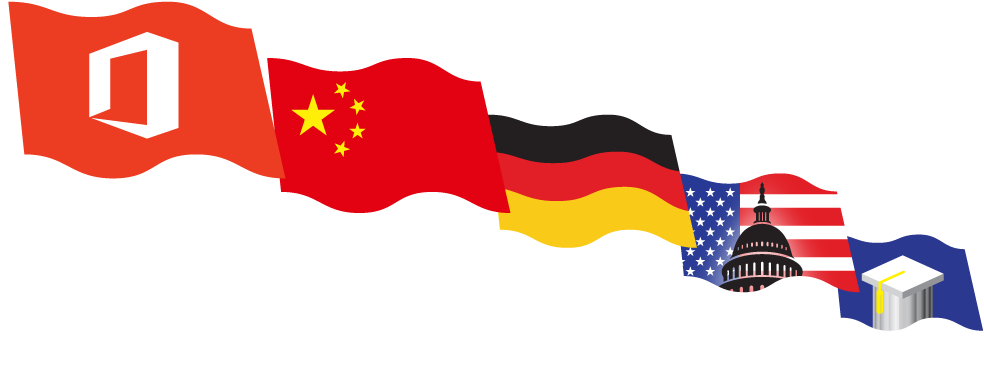 Office 365 China / Germany / Us Government / Education Clipart (1000x397), Png Download