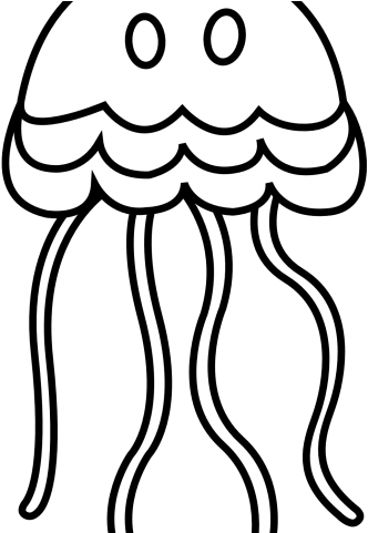 Jellie Clipart Outline - Jellyfish Black And White Clipart - Png Download (640x480), Png Download
