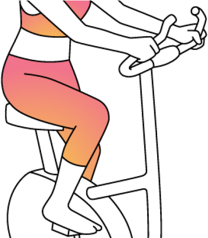 Exercise Bike Clipart Girl - Person On Exercise Bike Drawing - Png Download (640x480), Png Download