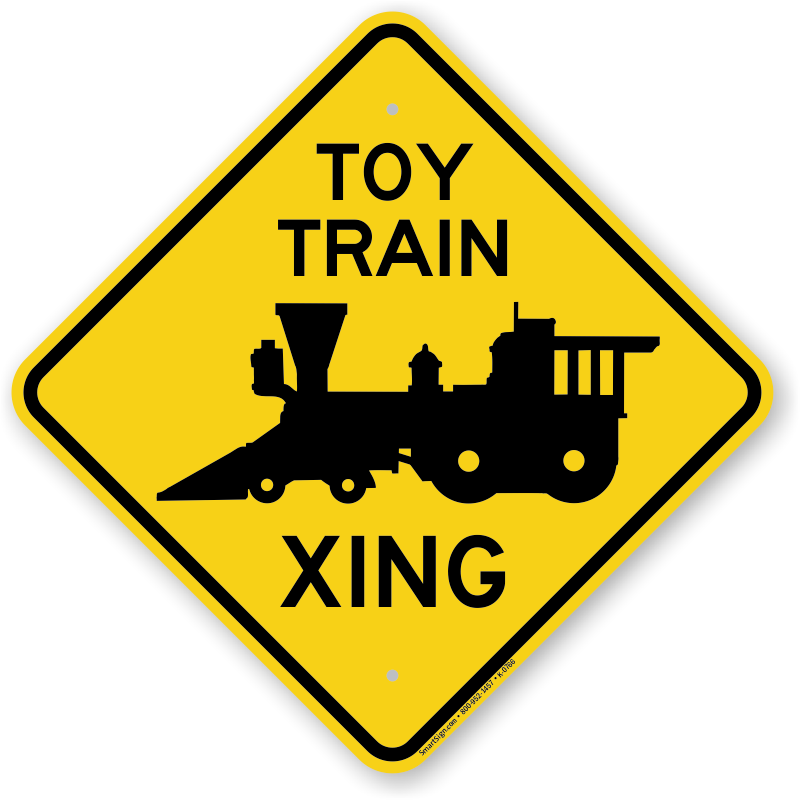 Toy Train Xing Diamond Crossing Sign - You Can Clip Art - Png Download (800x800), Png Download