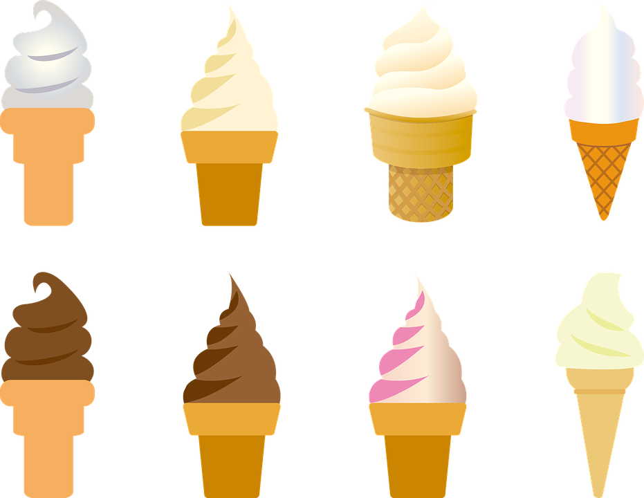 Ice Cream Cone Cold Sweet Food Ice Frozen - Ice Cream Cone Clipart (931x720), Png Download