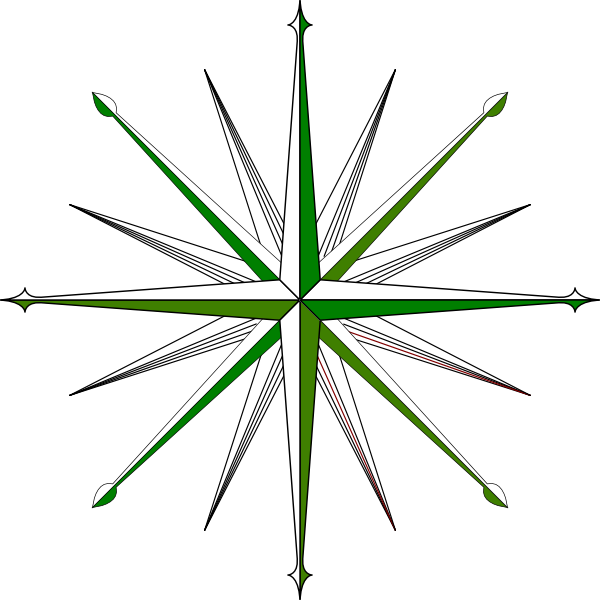 This Free Clip Arts Design Of Green And Black Compass - Png Download (600x600), Png Download