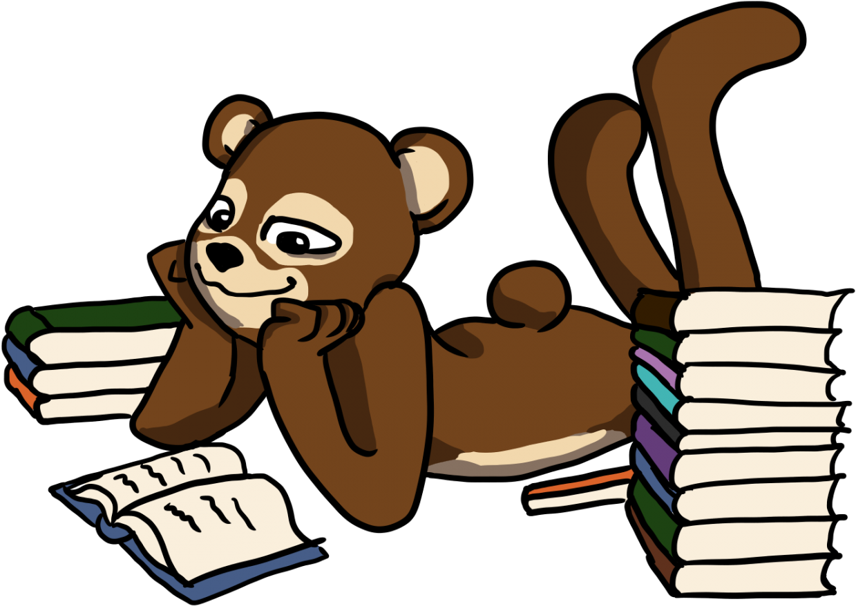 Baker Bear Reading - Cartoon Clipart (1500x1500), Png Download