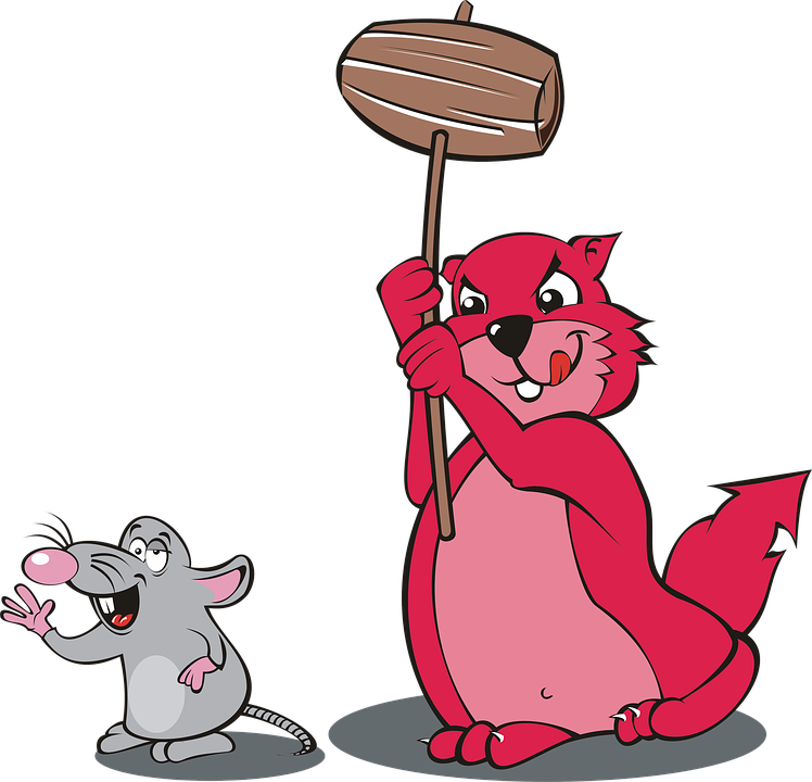 Marmot, Mammal, Rodent, Red, Pink, Rat, Hammer, Adobe - Cat Clipart (748x720), Png Download