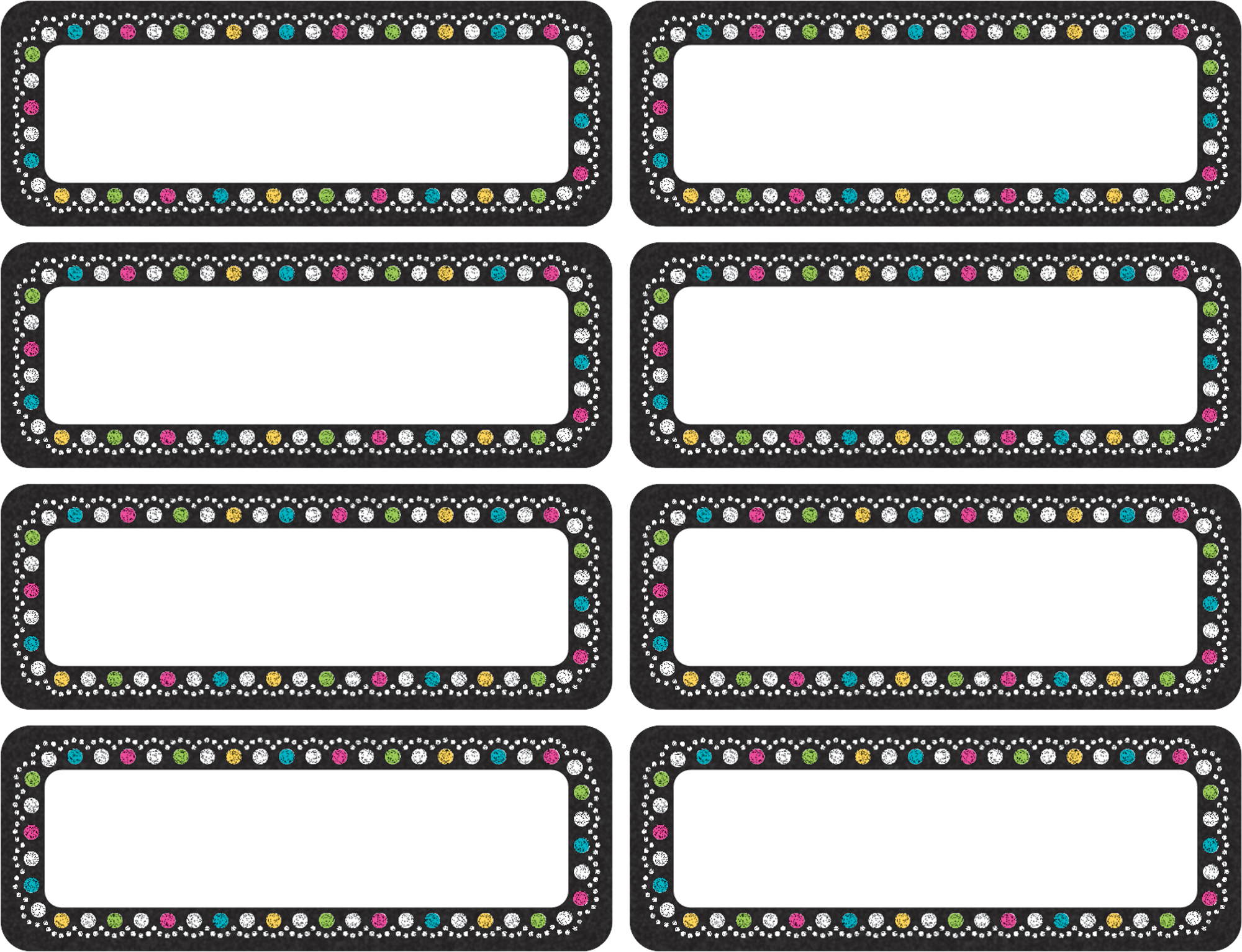 Clingy Thingies Chalkboard Brights Mini Labels - Stock Illustration Clipart (2000x1533), Png Download