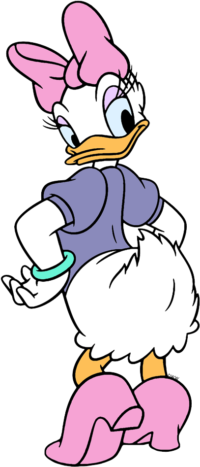 Daisy Duck Clip Art - Cartoon - Png Download (413x954), Png Download