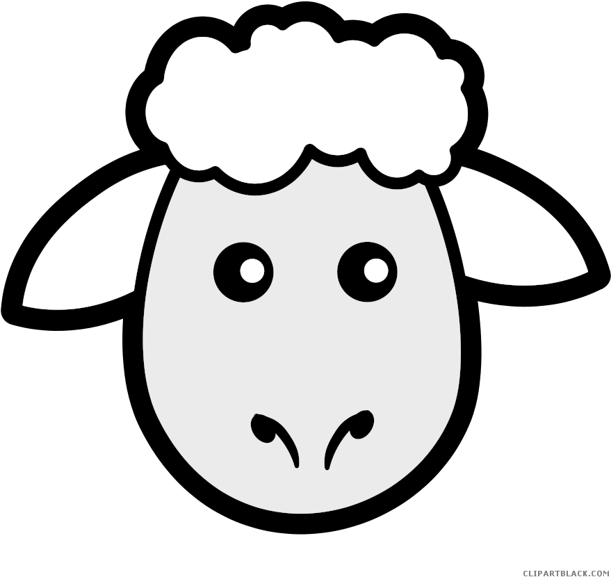Sheep Animal Free Black White Clipart Images Clipartblack - Sheep Head Clipart Black And White - Png Download (900x900), Png Download