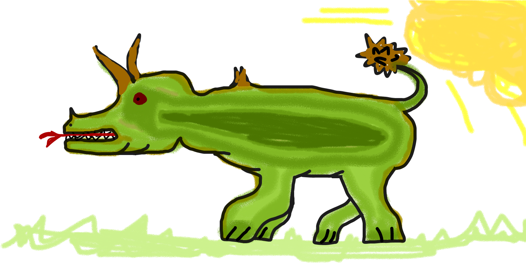 Dino Basking In The Sun - Cartoon Clipart (1700x953), Png Download
