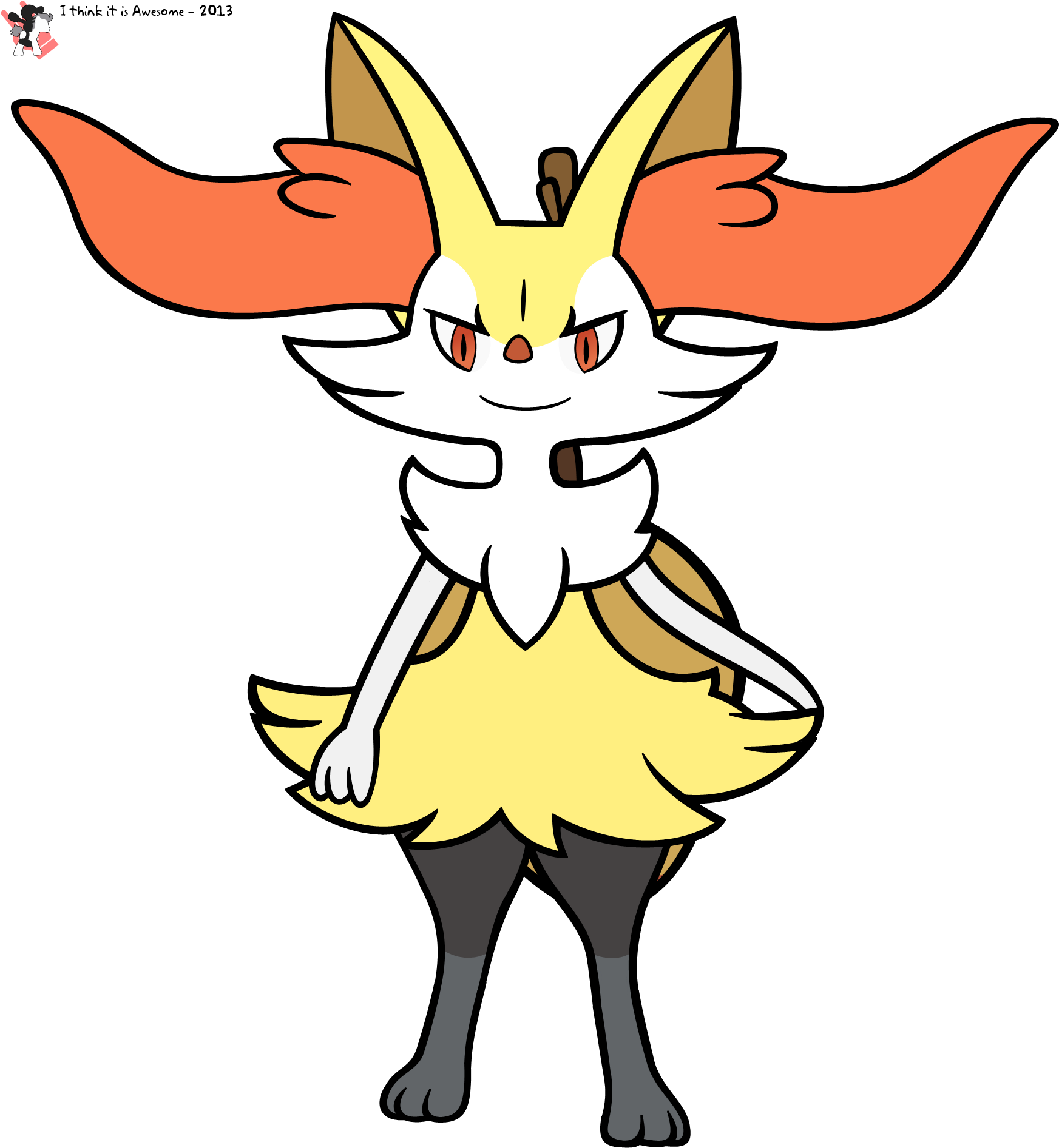 172kib, 1795x1931, Braixen By Mrgameandwatch14-d6xnwny - Braixen Png Clipart (1795x1931), Png Download