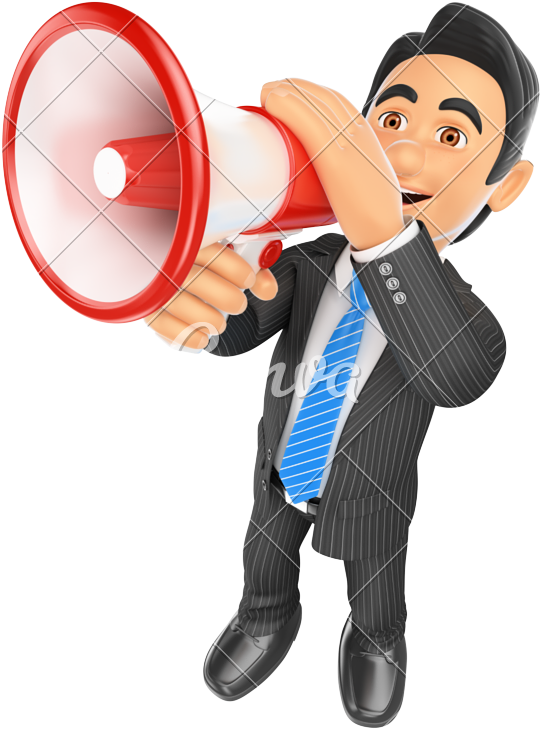 Megaphone Clipart Person Loudspeaker - Imagen De Persona Hablando Por Megafono - Png Download (615x800), Png Download