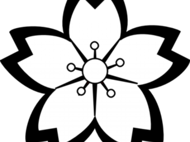 Sakura Blossom Clipart Blosson - Cherry Blossom Line Art - Png Download (640x480), Png Download