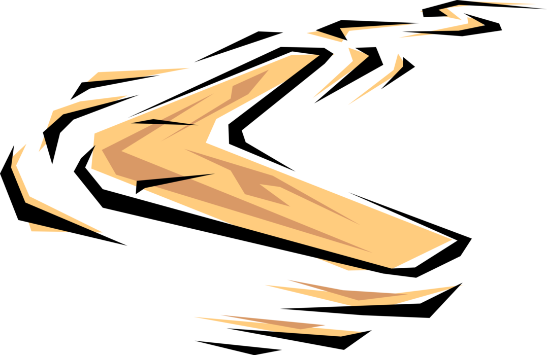 Vector Illustration Of Australian Boomerang Used By Clipart (1077x700), Png Download