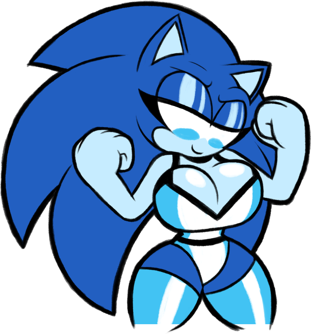 Patreon Request, Sonic In Some Wrestling Outfit That - Cartoon Clipart (1099x1185), Png Download