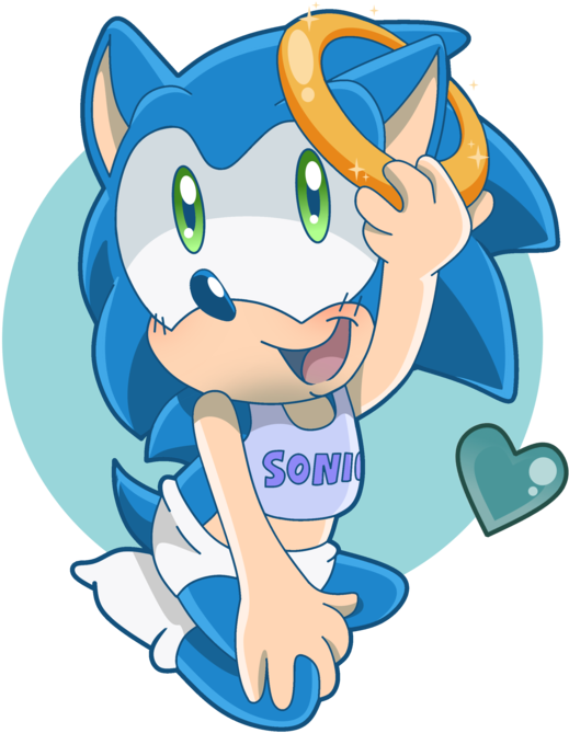 Hedgehog Clipart Cute Anime - Sonic The Hedgehog As A Baby - Png Download (519x669), Png Download