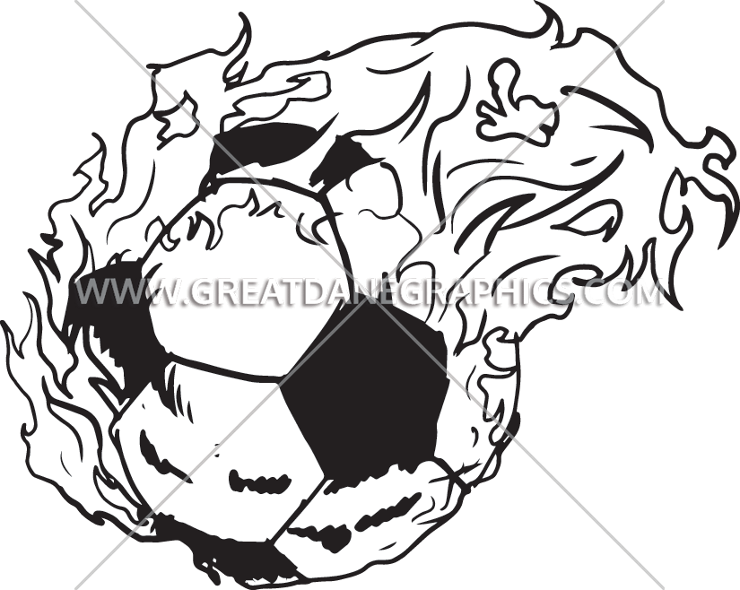 Fireball Soccer Production Ready Artwork For T Shirt - Printed T-shirt Clipart (825x658), Png Download