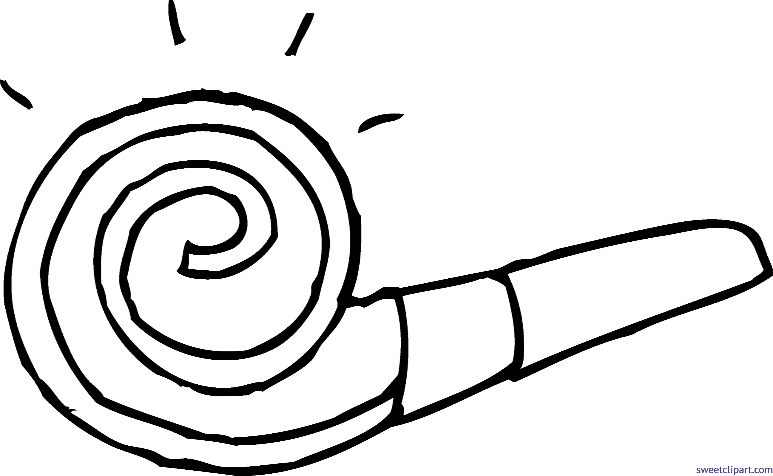 Party Blower Coloring Page Clip Art - Party Blower Coloring Pages - Png Download (3280x2021), Png Download