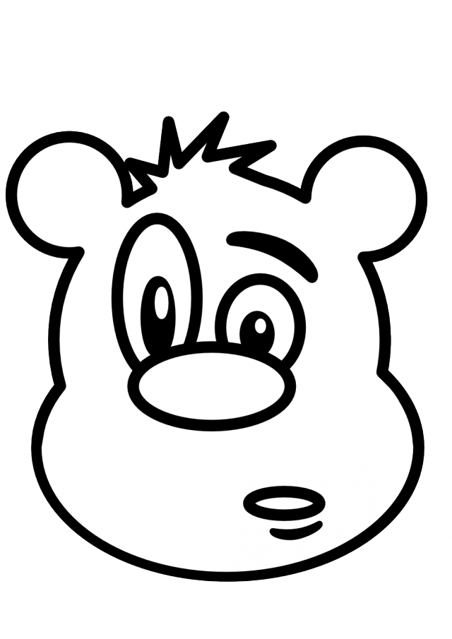Bear Black White Line Teddy Bear Animal Coloring Book - Cartoon Bear Clipart (640x905), Png Download