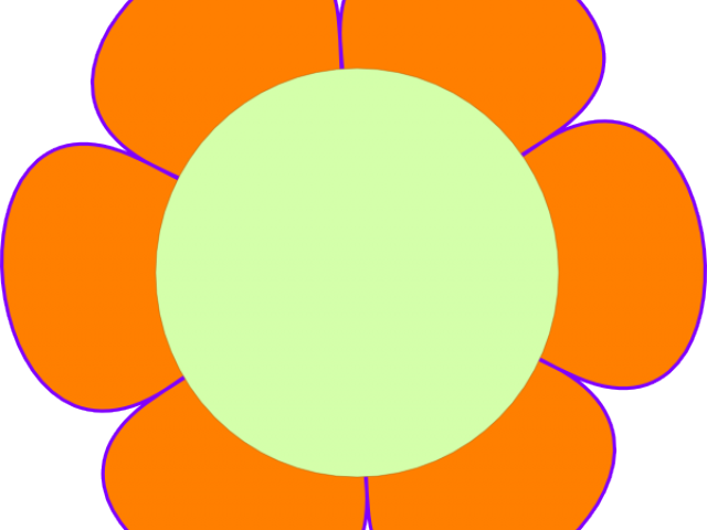Orange Flower Clipart Large Flower - Big Flowers Clipart - Png Download (640x480), Png Download
