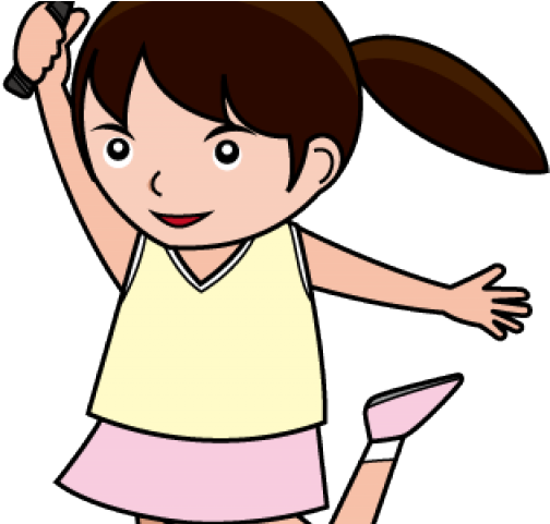 Badminton Clipart Female - Girl Playing Badminton Easy Drawing - Png Download (640x480), Png Download