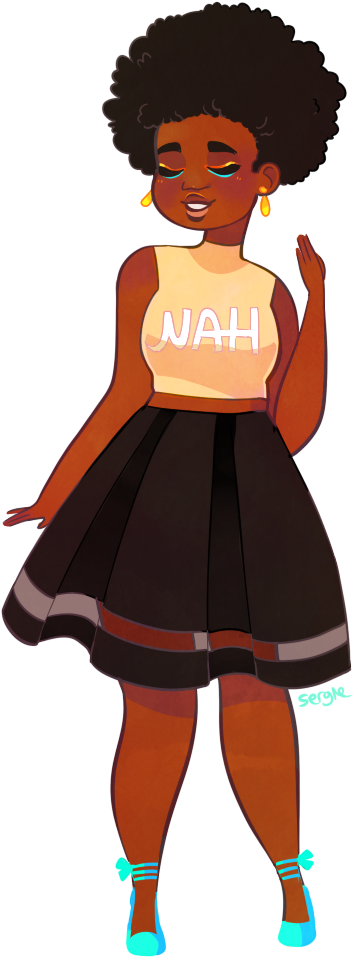 Svg Download Afro Clipart Black Queen - Chica Negra Dibujo - Png Download (474x1006), Png Download