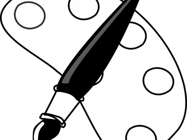 Paint Brush Clipart Paint Pallette - Tavolozza Dei Colori In Inglese - Png Download (640x480), Png Download