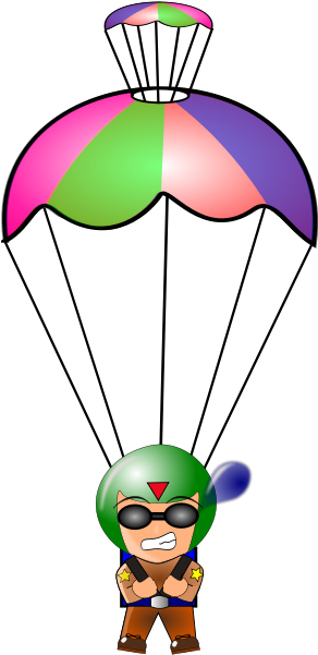Clip Art By Wsnaccad - Parachute Clipart - Png Download (388x800), Png Download