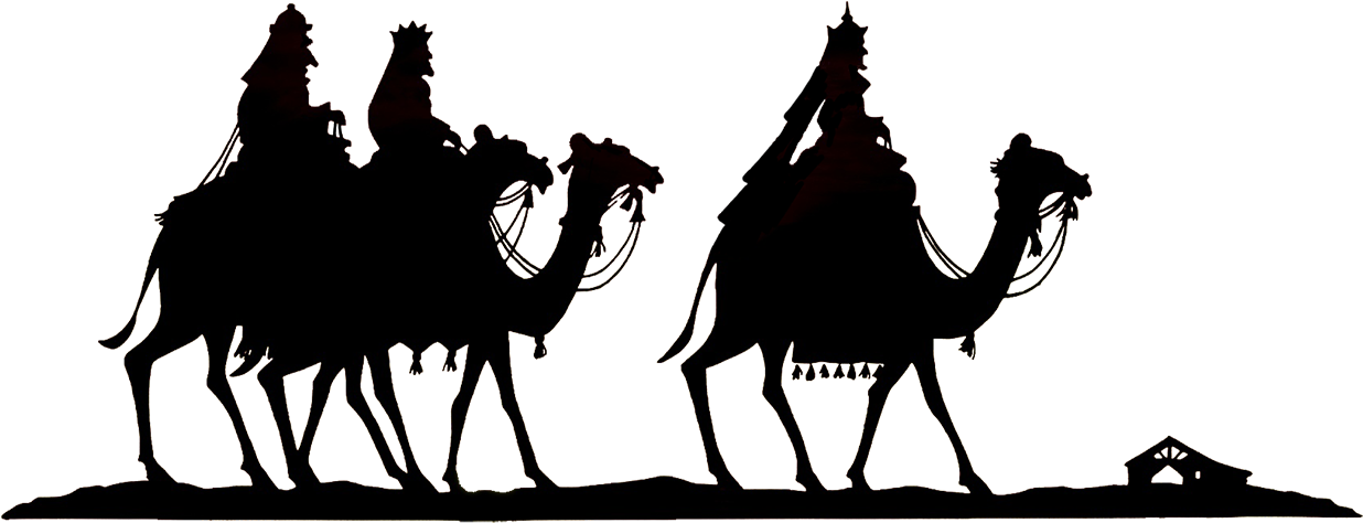 Freeuse Library Silhouette At Getdrawings Com - Wise Men Silhouette Png Clipart (1299x611), Png Download