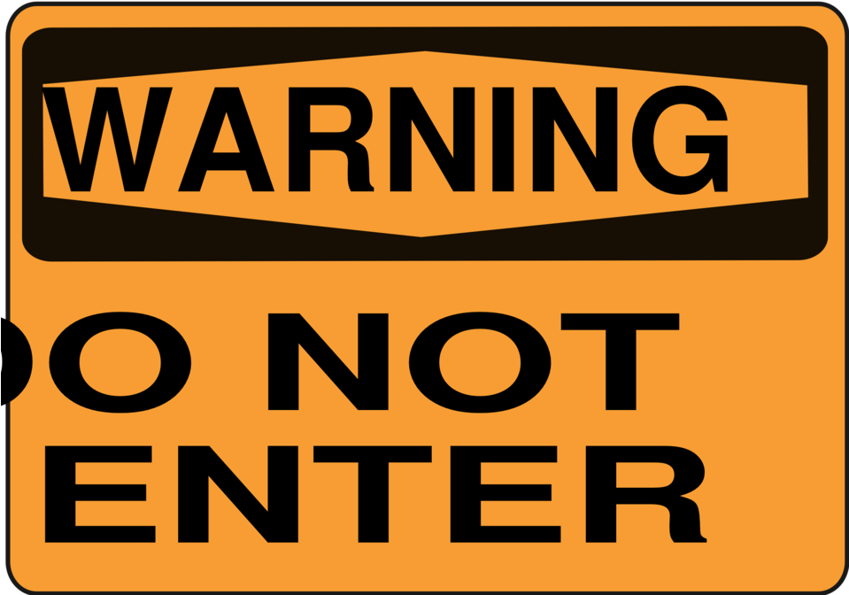 Do Not Enter - Construction Signs Black And White Clipart (958x679), Png Download
