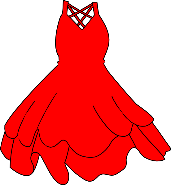 Red Dress Svg Clip Arts 552 X 595 Px - Png Download (552x595), Png Download