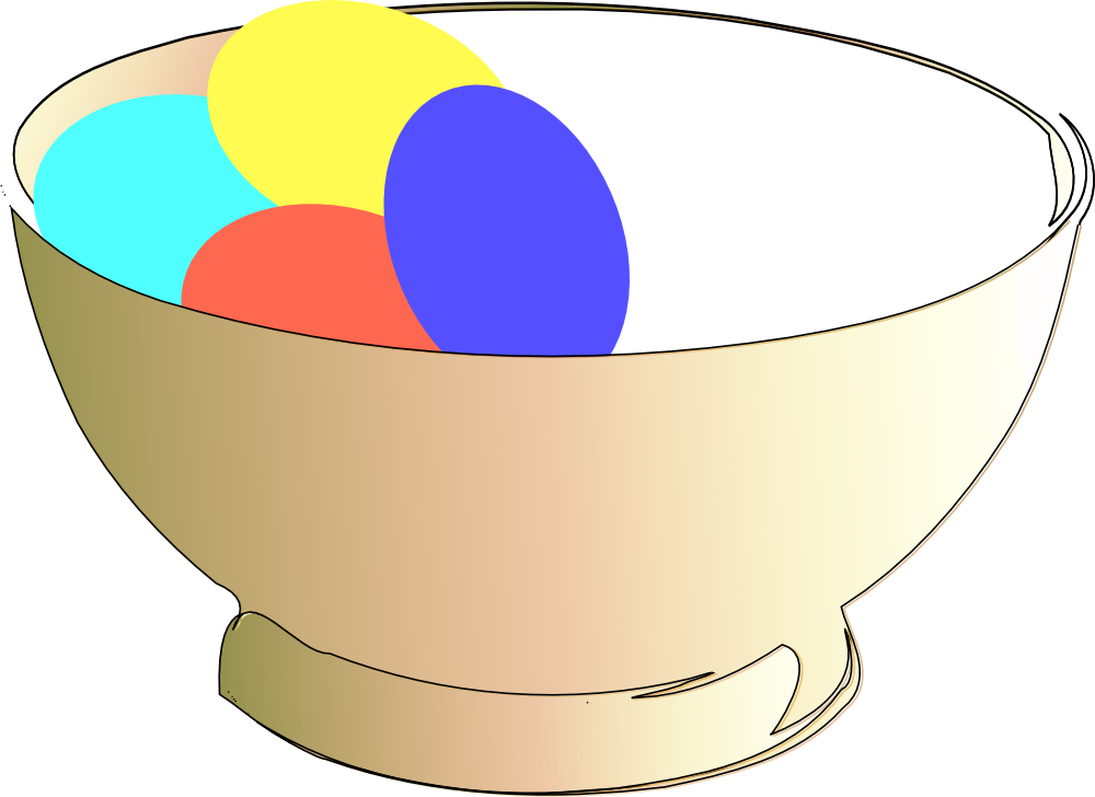 Easter Eggs Red - Bowl Clip Art - Png Download (960x698), Png Download