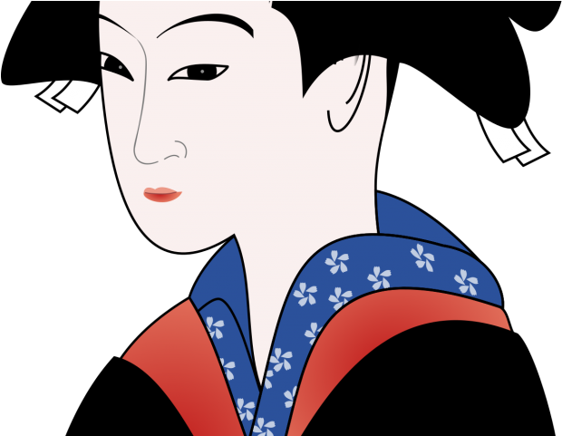 Kimono Clipart Clip Art - Japanese Woman In Kimono Drawing - Png Download (640x480), Png Download