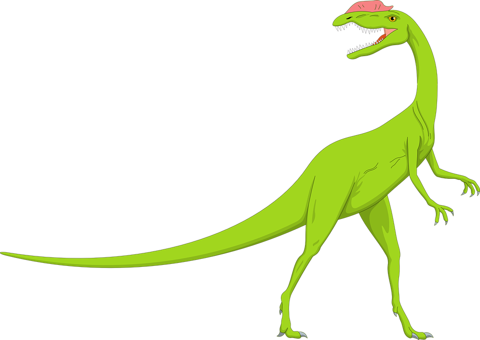Dinosaur Reptile Ancient - Small Dinosaur With Long Neck Clipart (960x679), Png Download