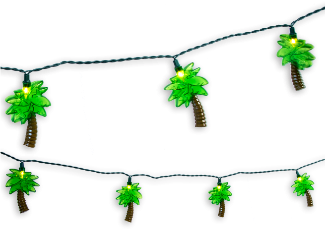 Palm Tree String Lights Clipart (654x654), Png Download