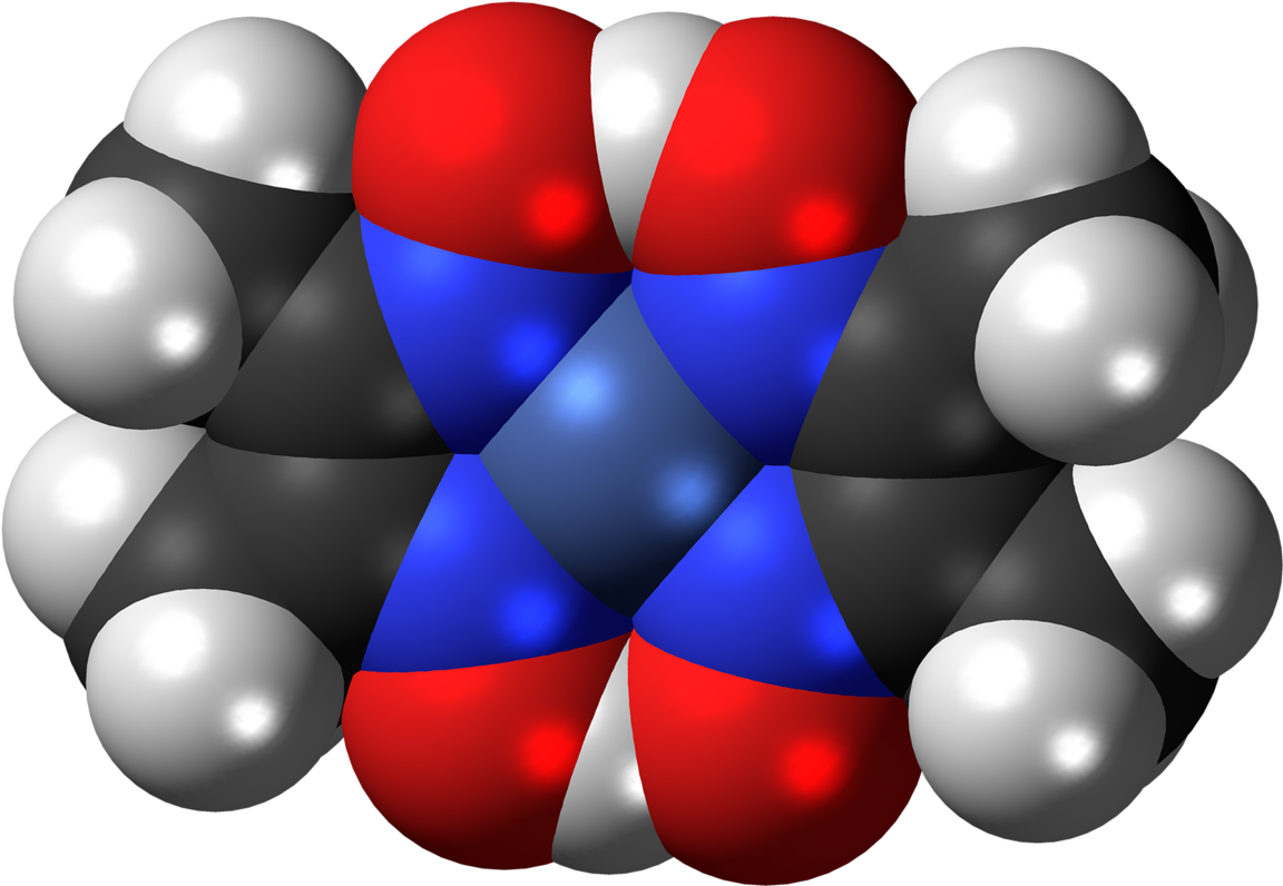 Nickel Dimethylglyoxime Complex Spacefill Ethyl Acetate Clipart