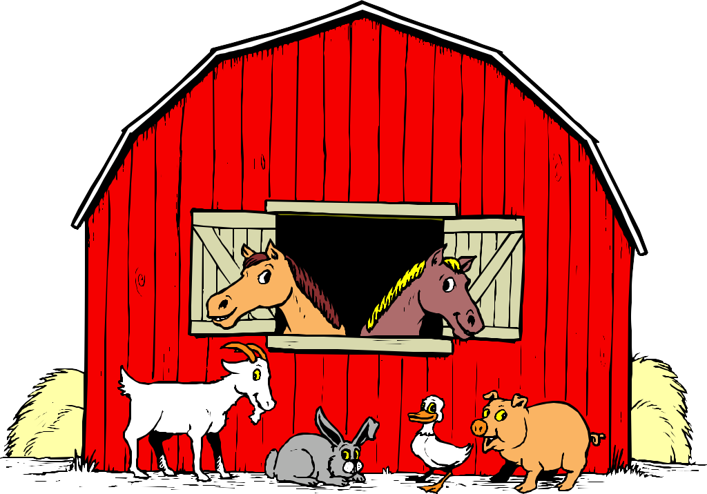 Barn With Animals Clipart - Png Download (1024x716), Png Download