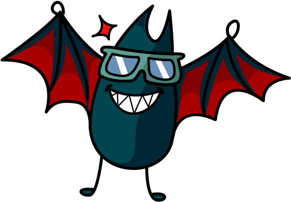 Bat Sticker - Cartoon Clipart (618x618), Png Download
