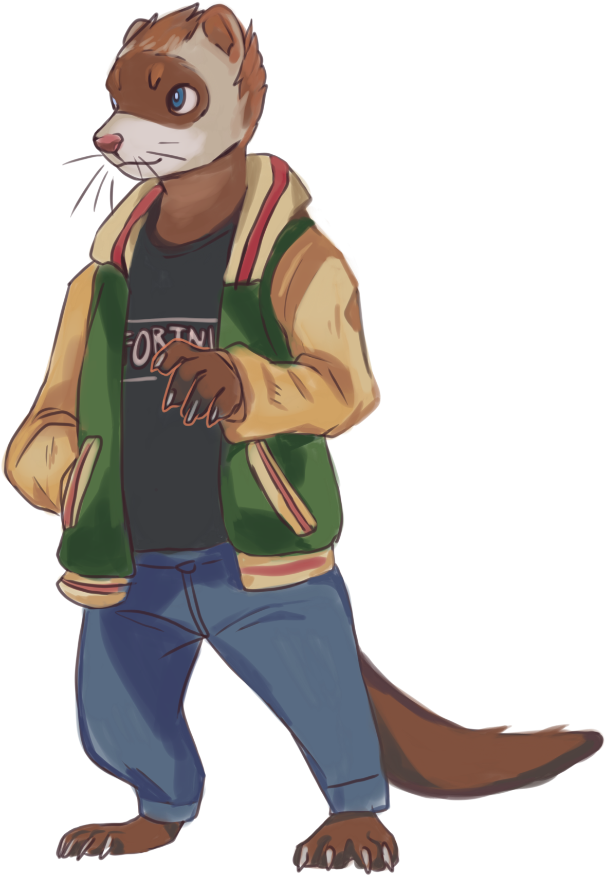 Hes Ferret - Illustration Clipart (1280x1772), Png Download